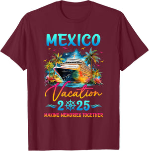 Mexico Family Vacation 2025 Matching Group Summer T-Shirt - T-Shirt | Maroon