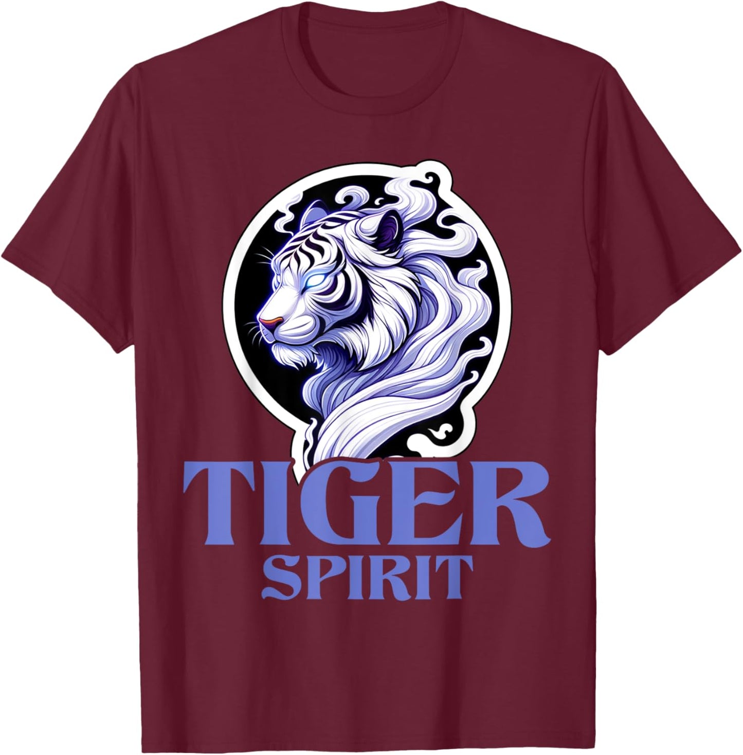 Tiger Spirit Tiger Wild Animal Lover Wildlife Nature Graphic T-Shirt - T-Shirt | Maroon