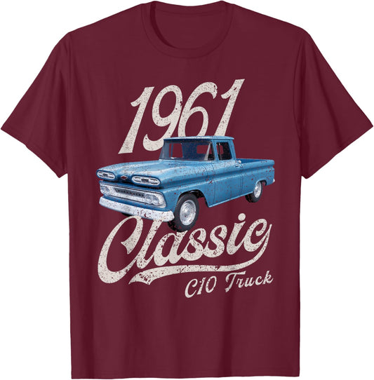 1961 61 c10 TRUCK T-Shirt - T-Shirt | Maroon