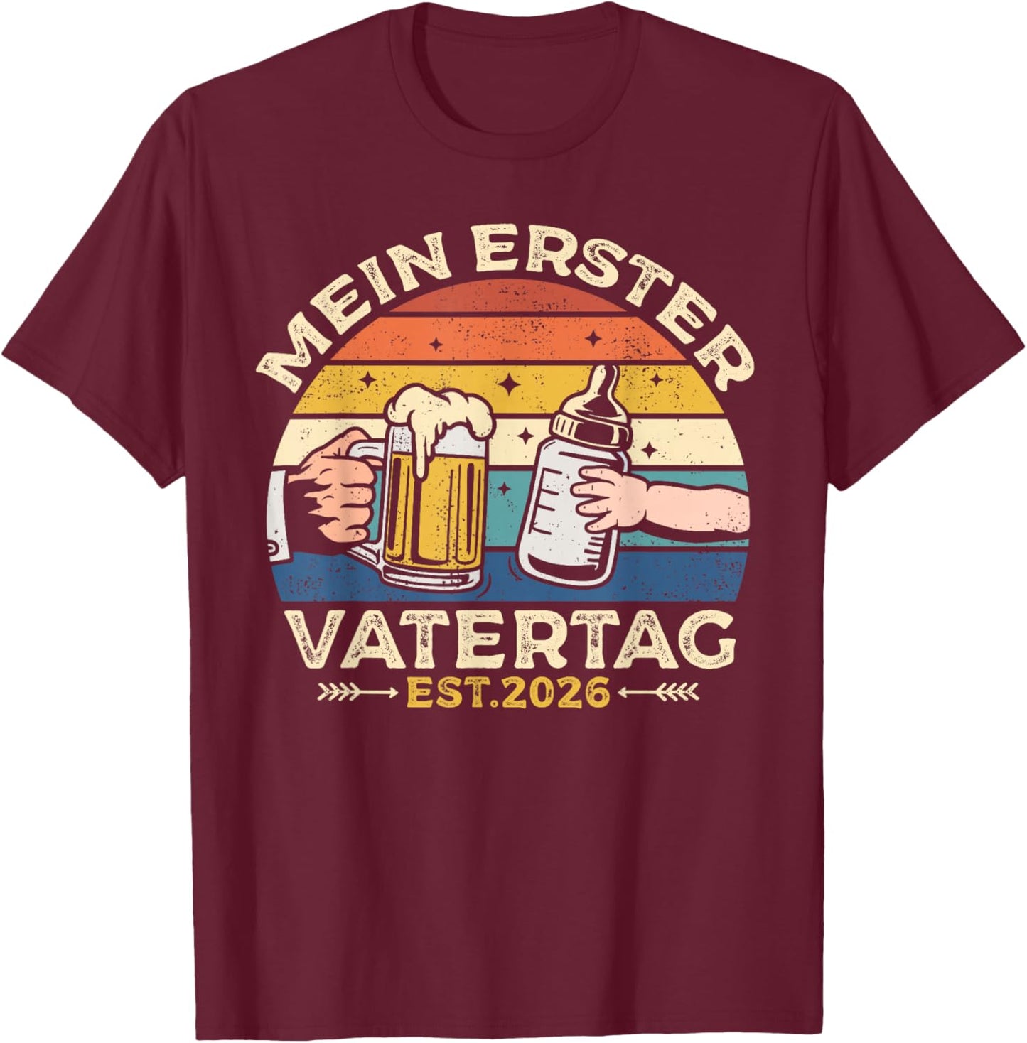 Mein Erster Vatertag Lustiges Vatertagsgeschenk Für Papa T-Shirt - T-Shirt | Maroon