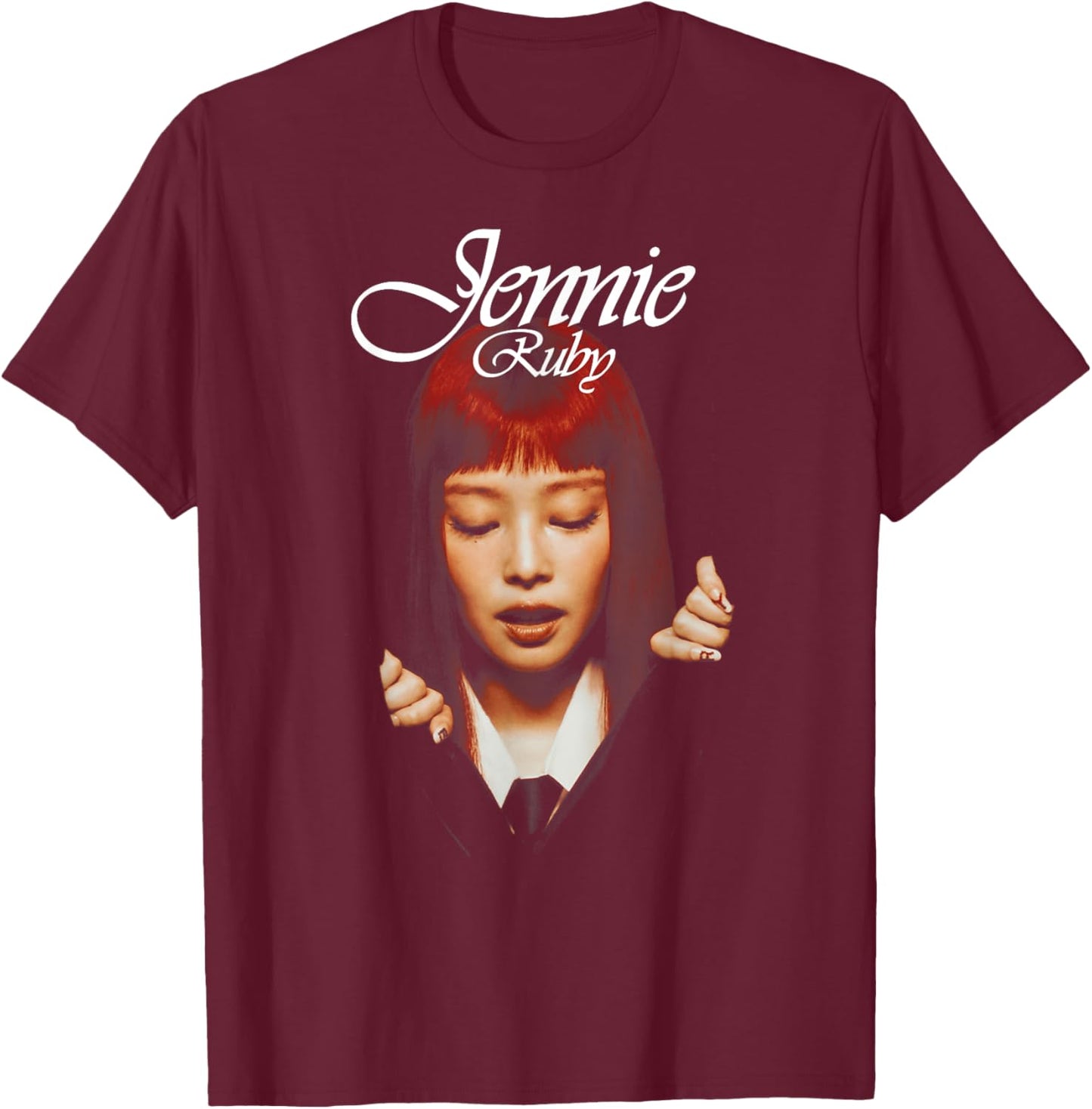 Jennie Album Cover , black, S T-Shirt - T-Shirt | Maroon