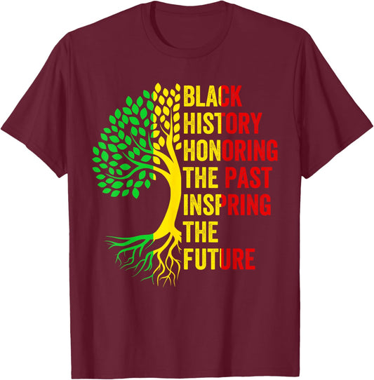 Black History Honoring The Past African Pride Black History T-Shirt - T-Shirt | Maroon