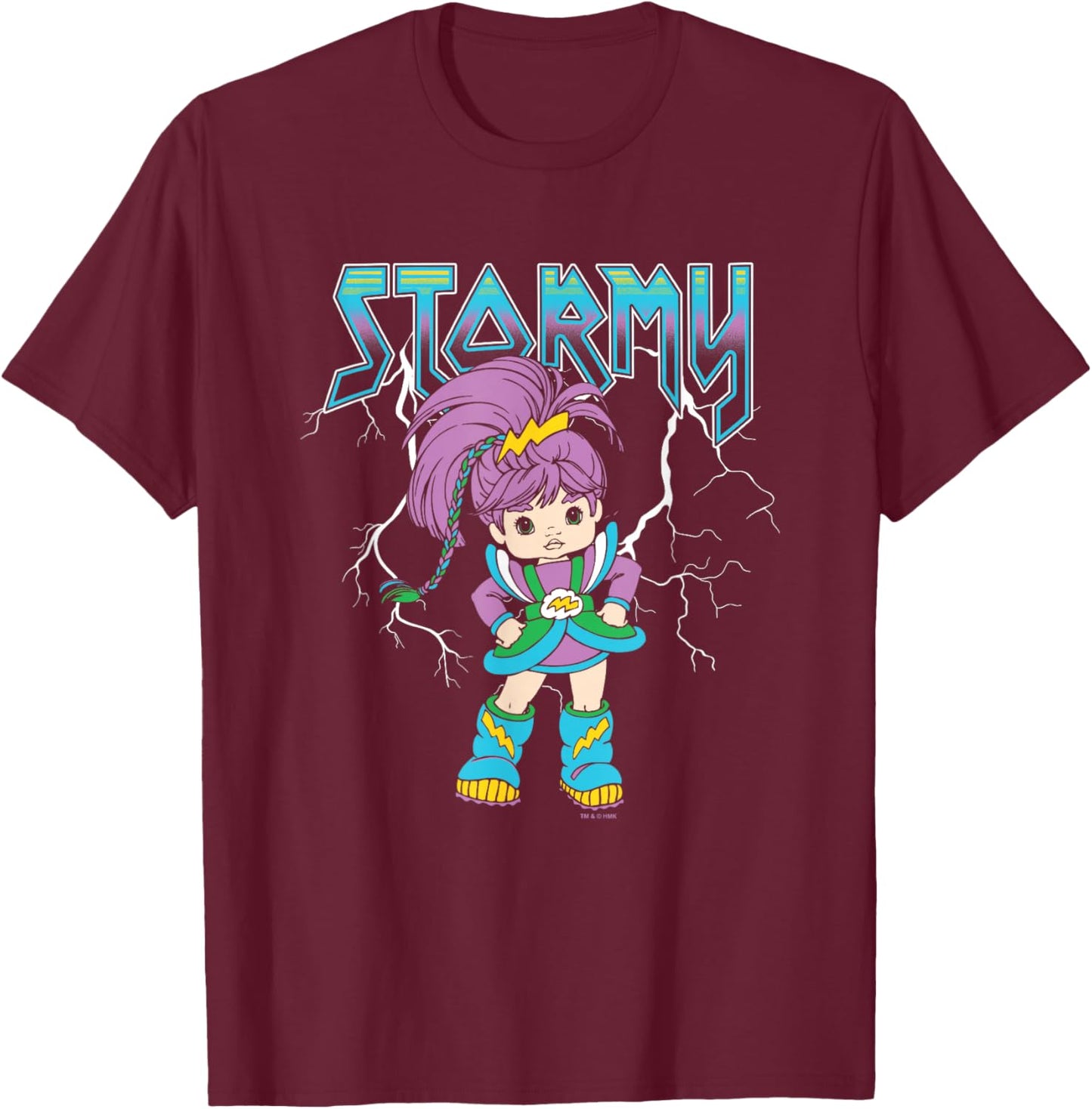 Rainbow Brite Stormy Rock Band Style Logo Vintage T-Shirt - T-Shirt | Maroon