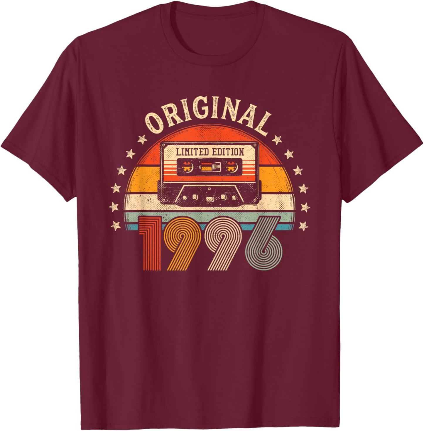 30 Jahre Geburtstag Mann Frau Original Vintage Jahrgang 1996 T-Shirt - T-Shirt | Maroon