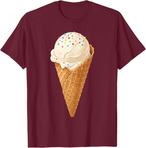 Funny National Ice Cream Costume Men Women Kids T-Shirt - T-Shirt | Maroon