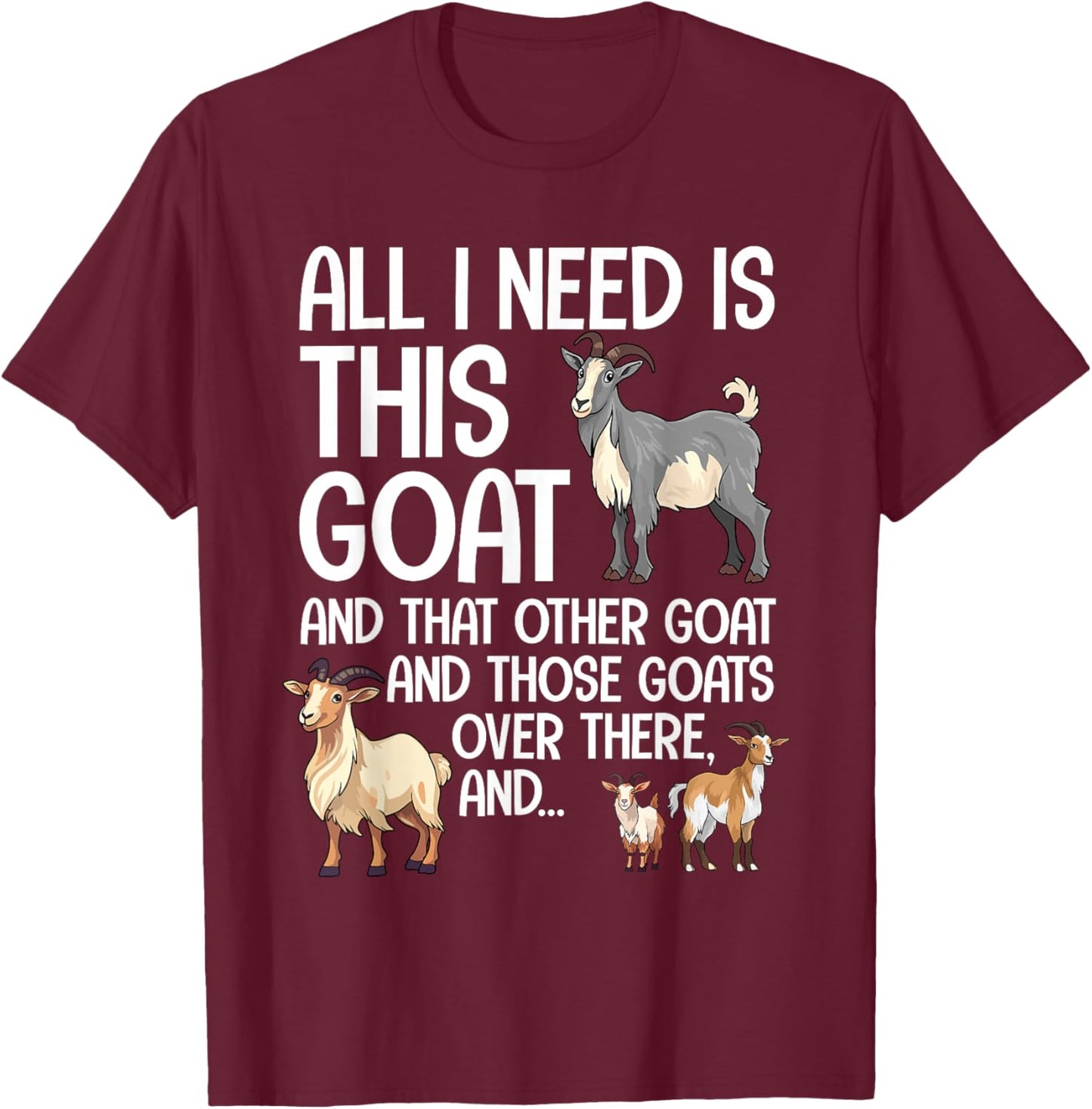 Funny Goat Design Women Kids Boer Pygmy Goat Lover T-Shirt - T-Shirt | Maroon