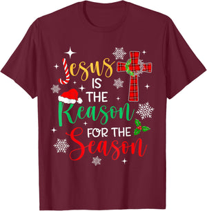 Jesus Is The Reason For The Season Christian Faith Christmas T-Shirt - T-Shirt | Maroon