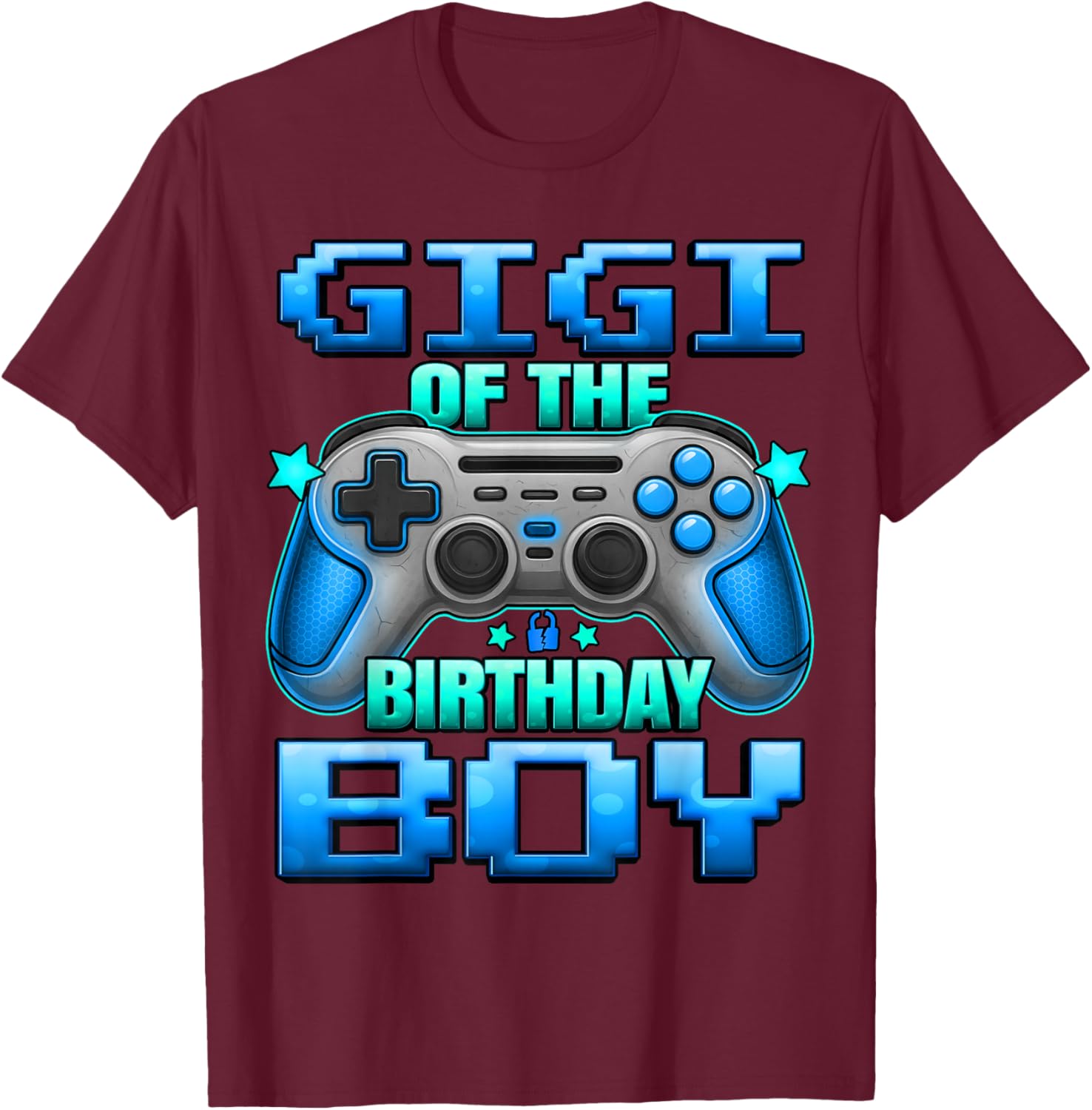 Gigi of The Birthday Boy Matching Family Grand Mother T-Shirt - T-Shirt | Maroon