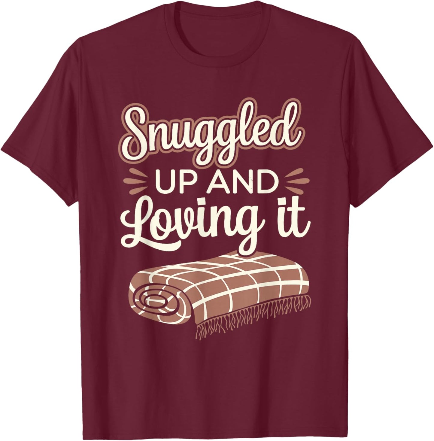 Winter Cozy Culture Warm Blankets Hot Cocoa and Hygge Vibes T-Shirt - T-Shirt | Maroon