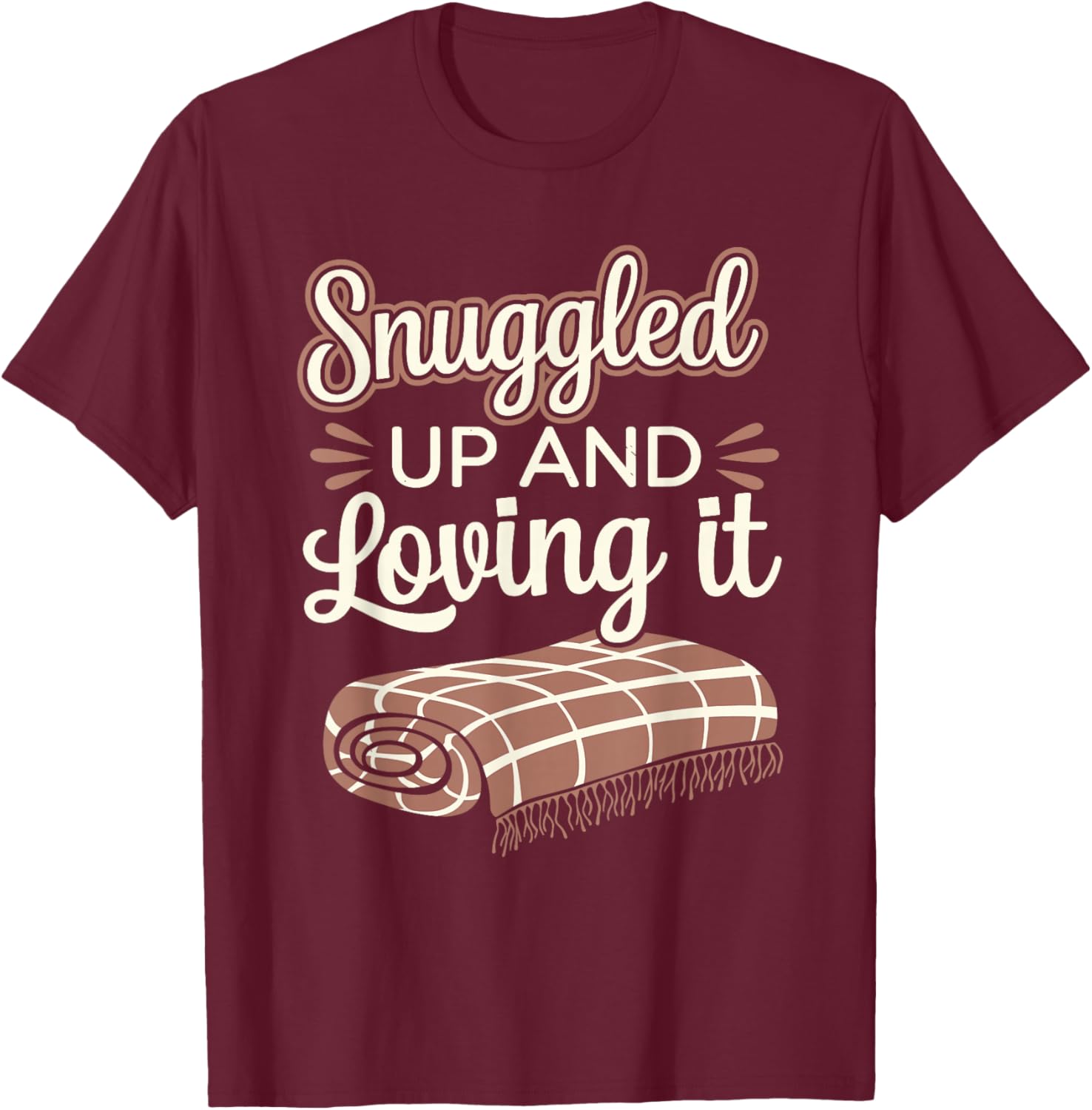Winter Cozy Culture Warm Blankets Hot Cocoa and Hygge Vibes T-Shirt - T-Shirt | Maroon