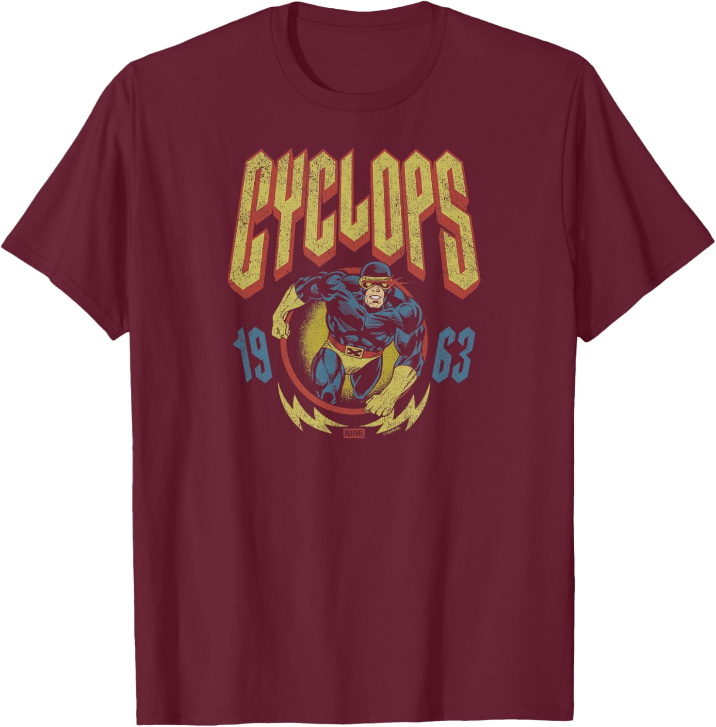 X-Men - Cyclops Metal Inspired T-Shirt - T-Shirt | Maroon