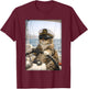 Funny Cat Captain Shirt Sailing Cat Lover Nautical T-Shirt - T-Shirt | Maroon
