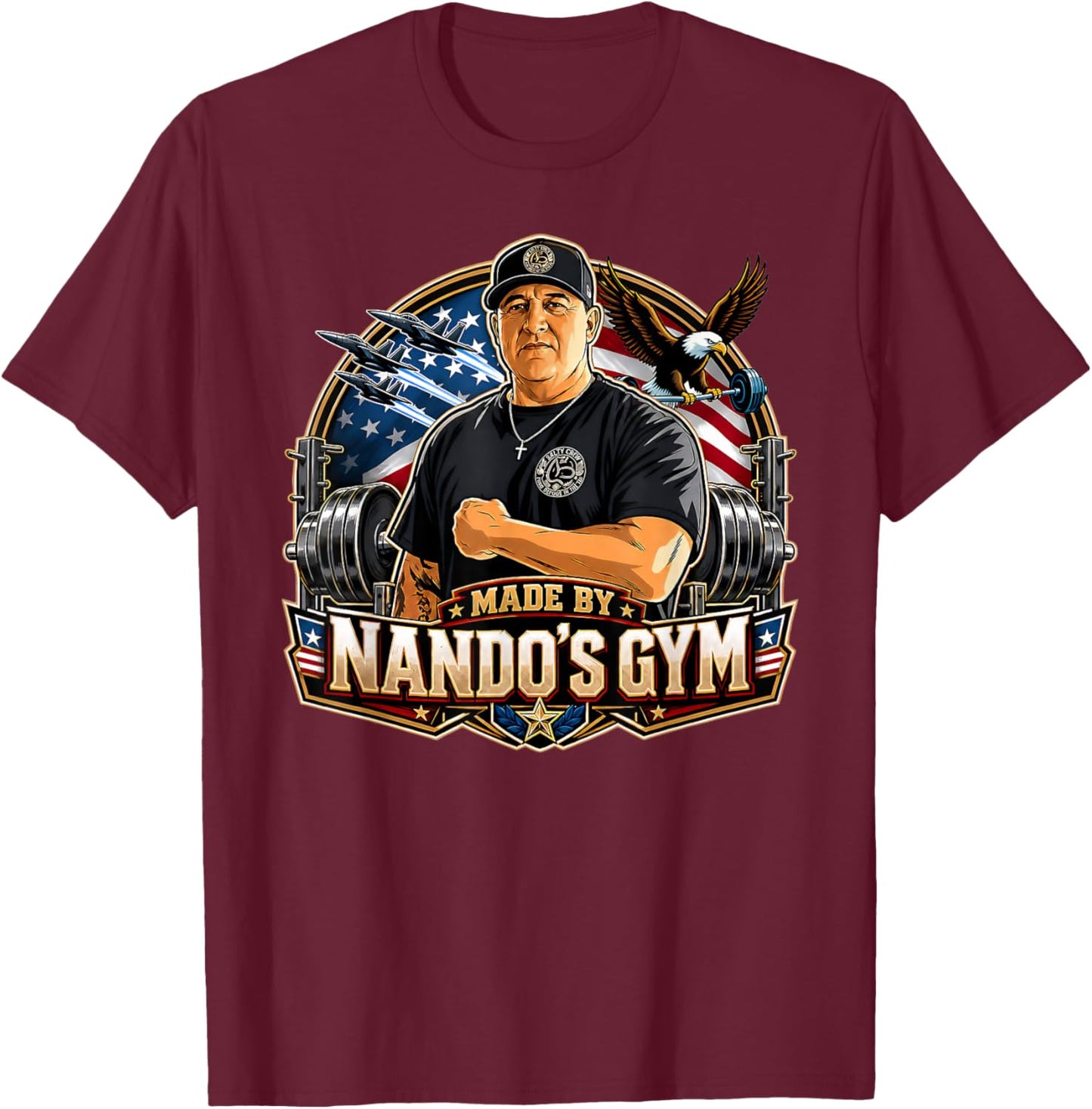 USA NANDO'S Gym T-Shirt - T-Shirt | Maroon