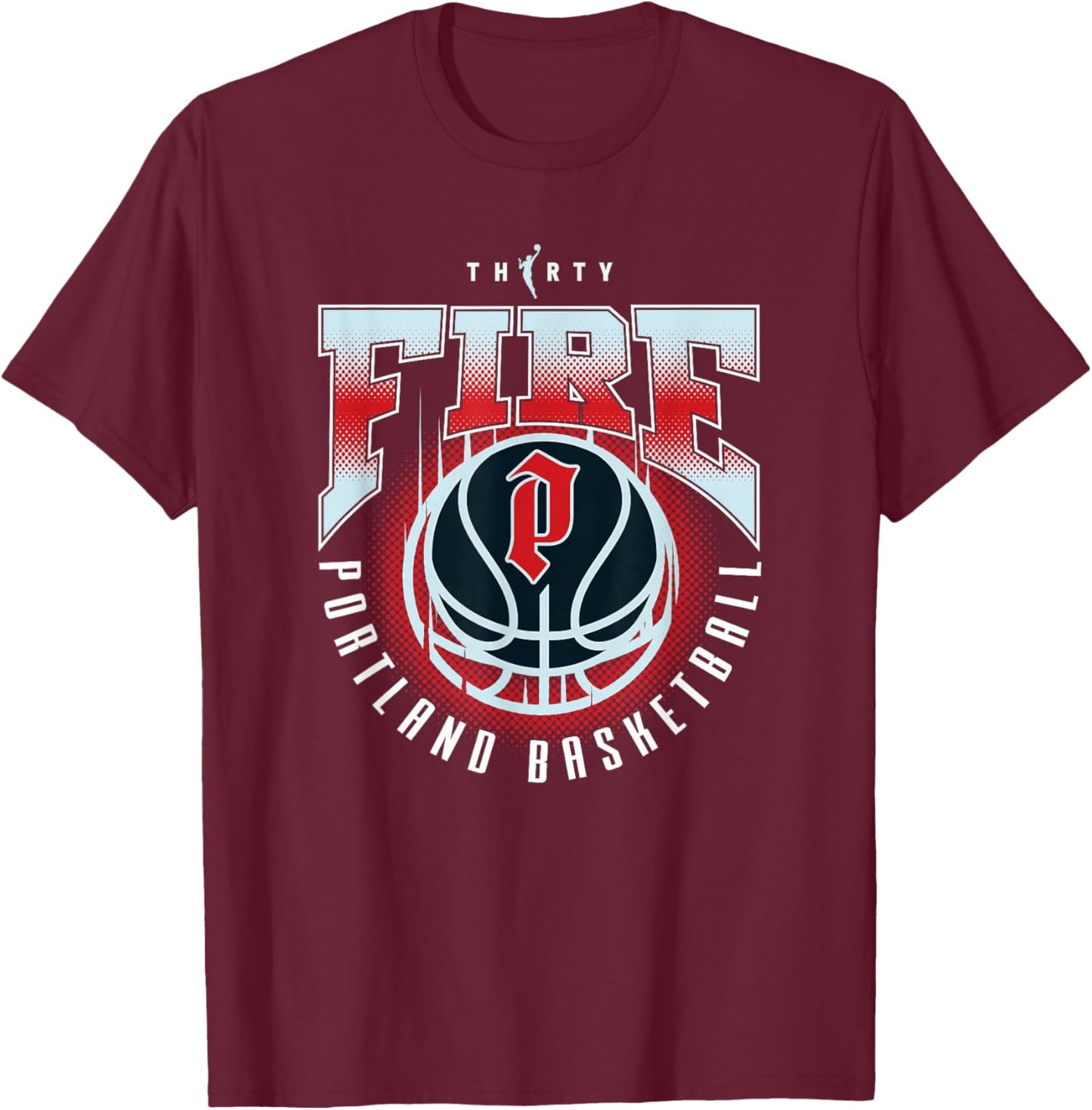 WNBA 30th Anniversary Triple Stack Portland Fire T-Shirt - T-Shirt | Maroon