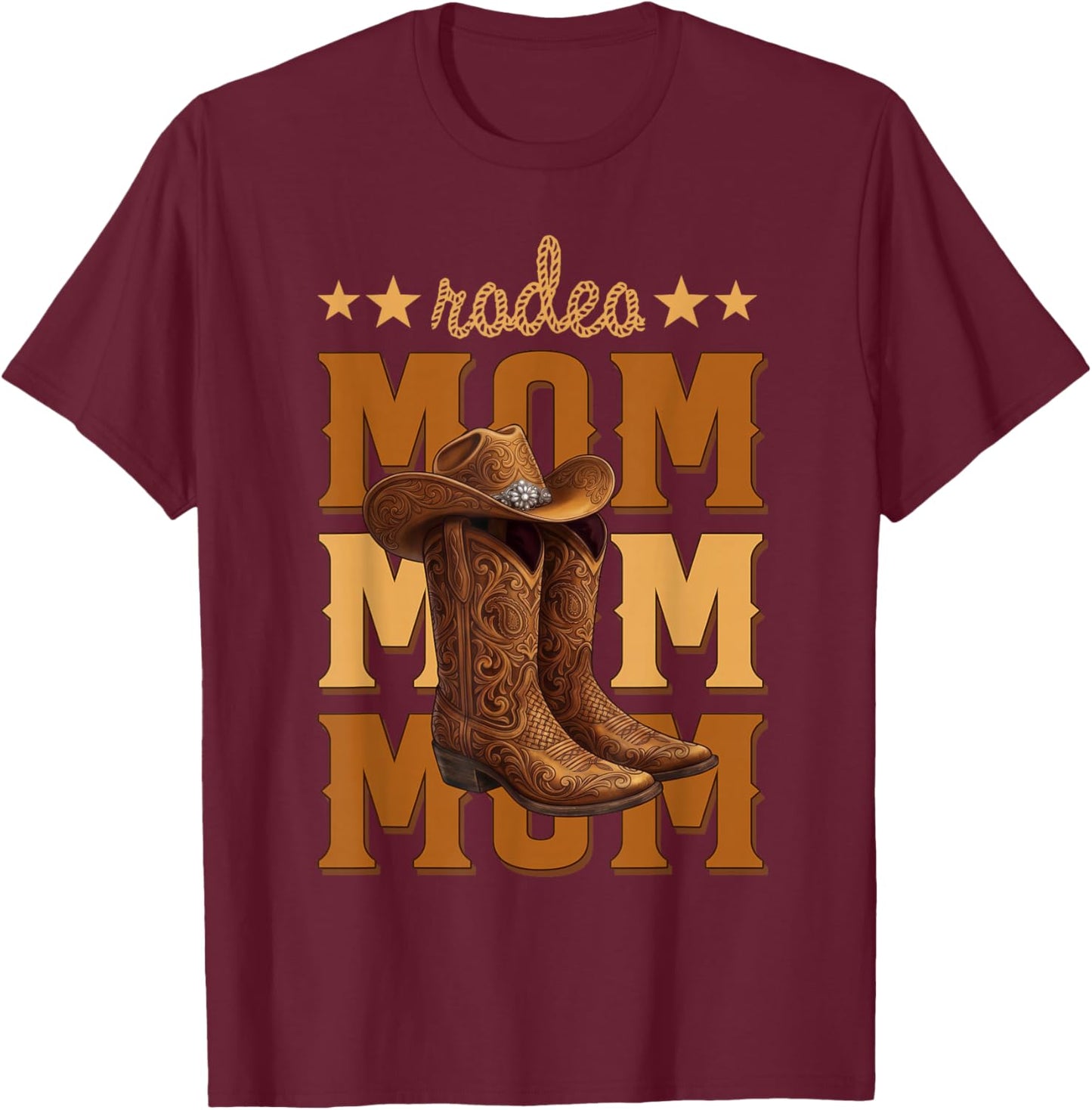 Rodeo Mom Western Country Family Birthday Boy Girl T-Shirt - T-Shirt | Maroon