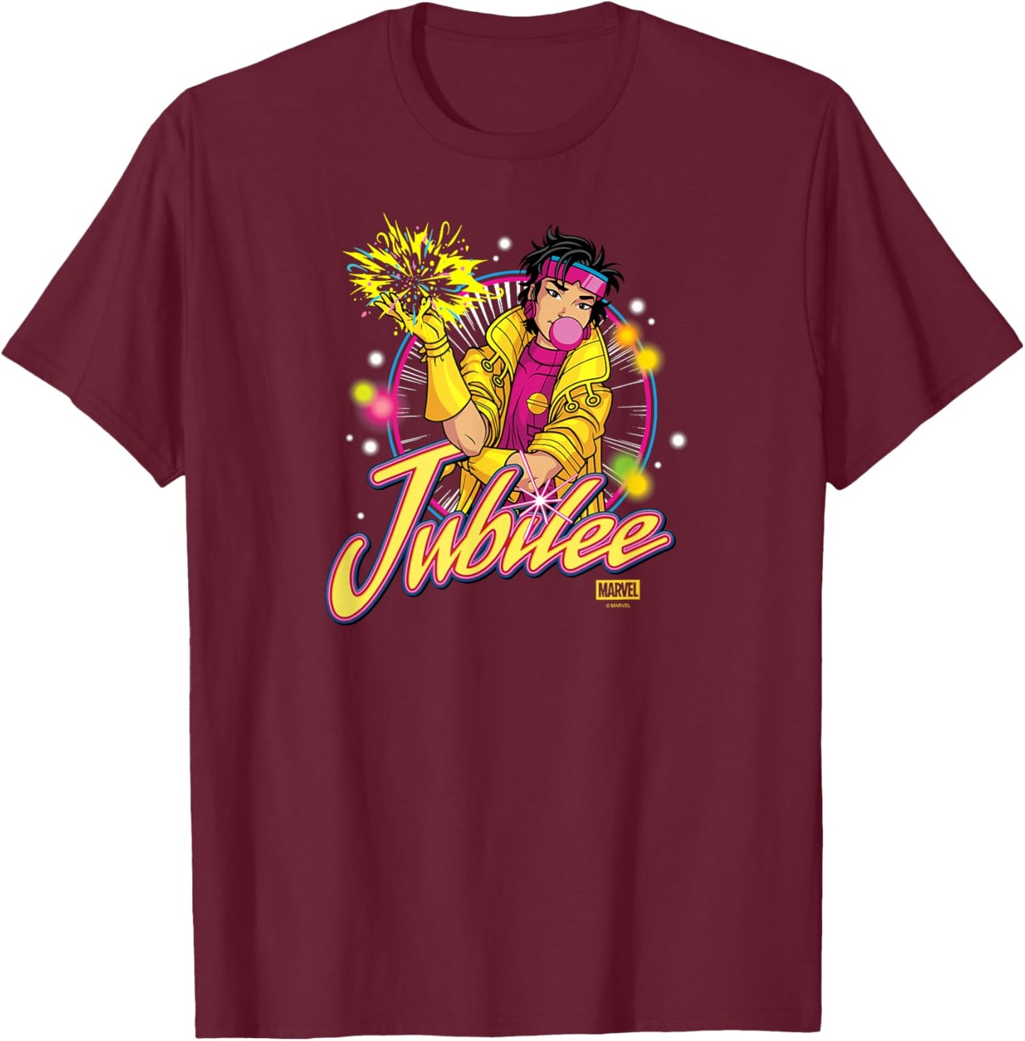 X-Men - Jubilee Logo T-Shirt - T-Shirt | Maroon