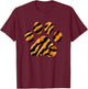 Animal Print Paw Tiger T-Shirt - T-Shirt | Maroon