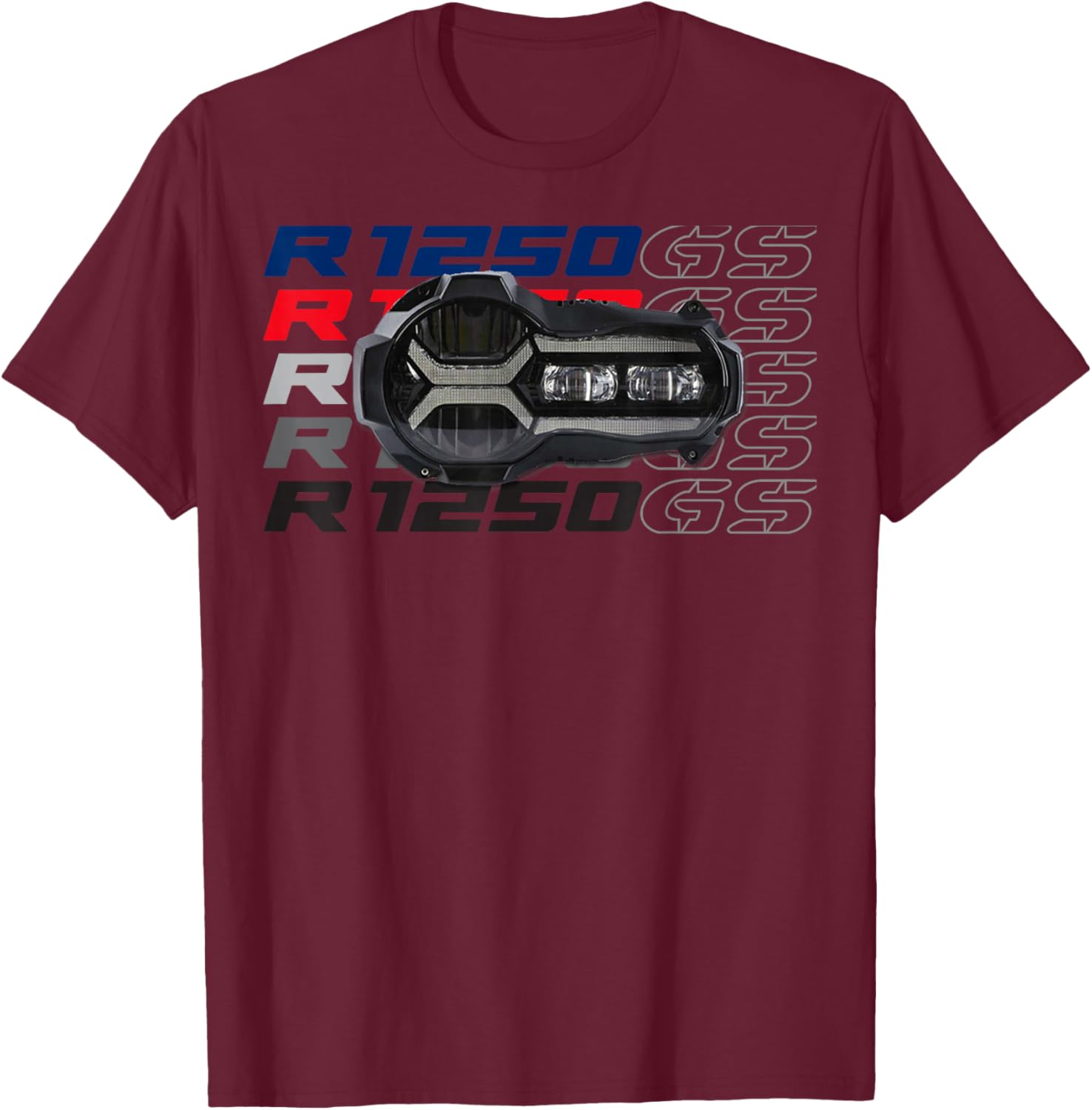 R 1250 GS Adventure Headlight Bike Motorcycle T-Shirt - T-Shirt | Maroon