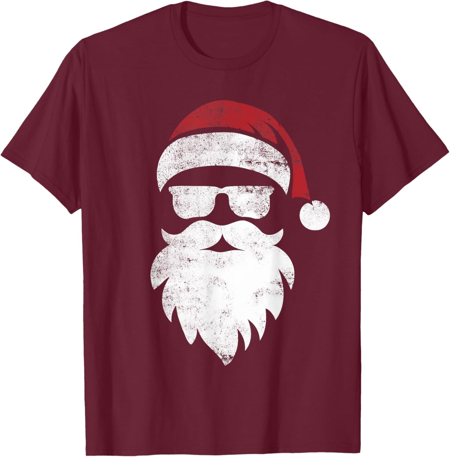Santa Face Hipster Style Funny Christmas pajamas gifts T-Shirt - T-Shirt | Maroon