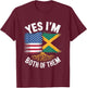 Yes I'm Both: American and Jamaican Roots DNA Pride T-Shirt - T-Shirt | Maroon