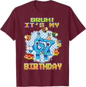 Bruh It’s My Birthday Funny 6 7 Brainrot Gifts for Boy Kids T-Shirt - T-Shirt | Maroon