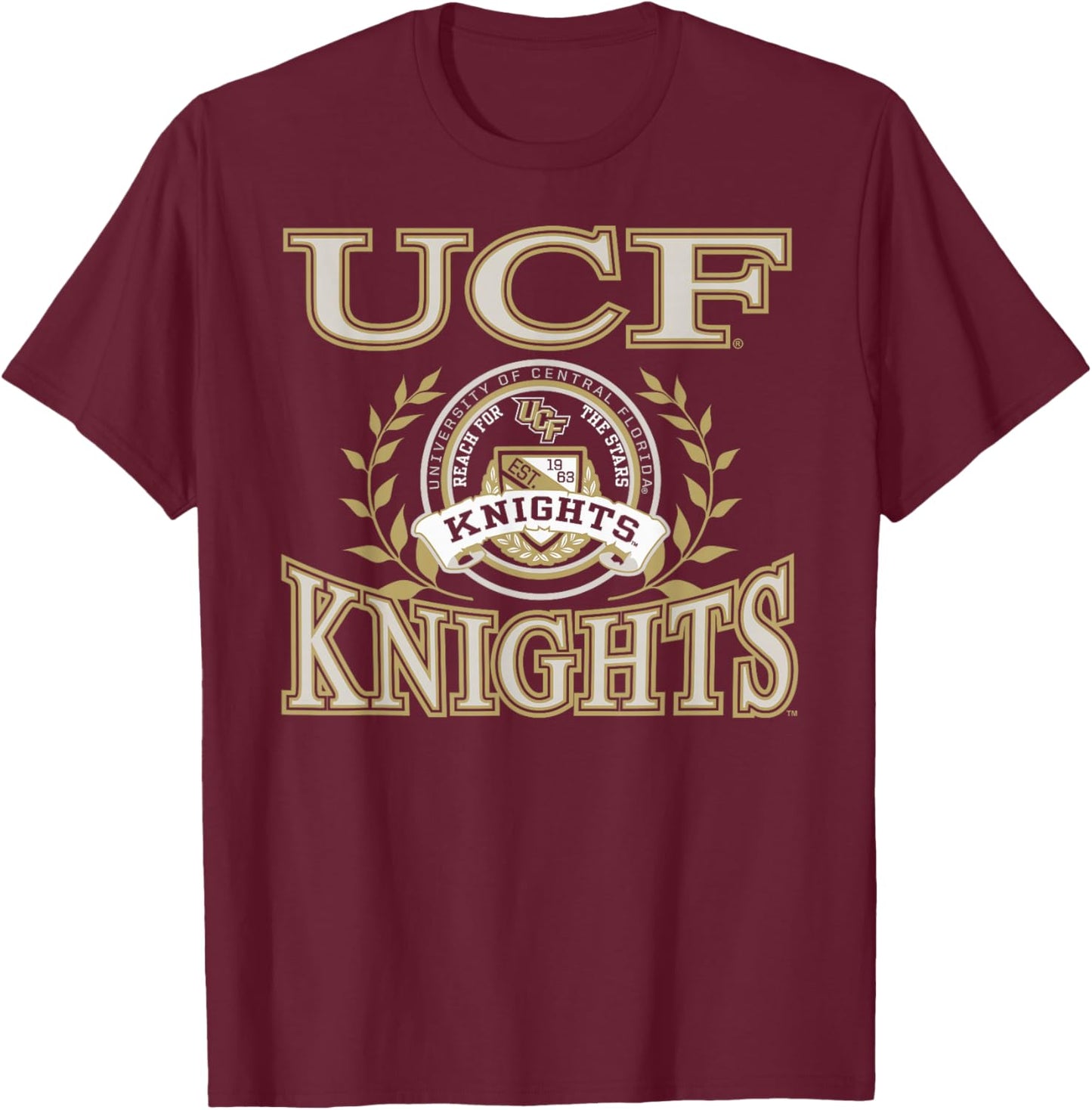 Central Florida Golden Knights Laurels Black T-Shirt - T-Shirt | Maroon