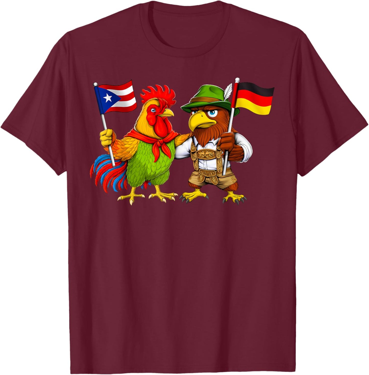 Puerto Rico Germany Flag Puerto Rican Roots German Heritage T-Shirt - T-Shirt | Maroon