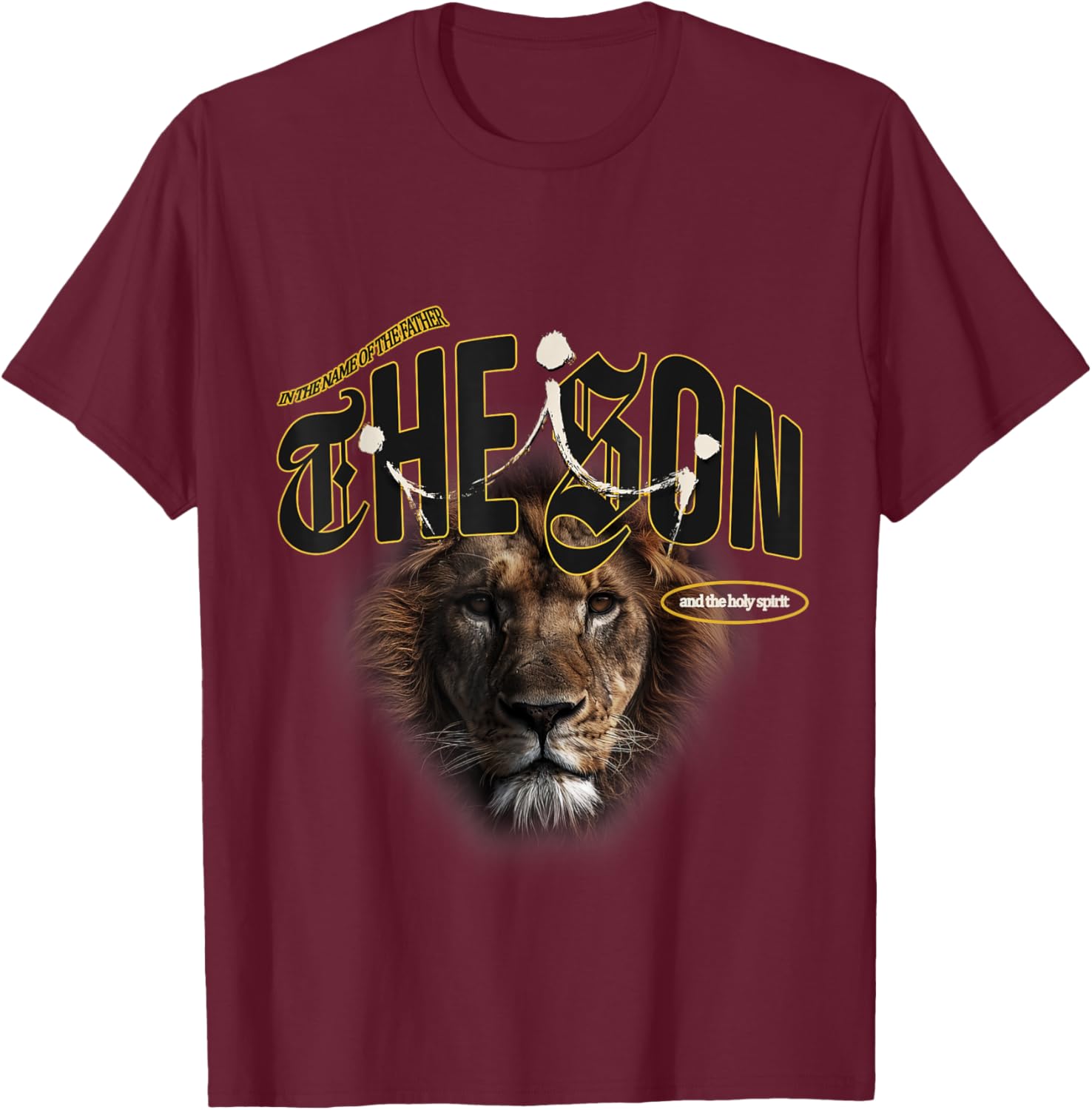 The Trinity - The Son Jesus Christ Christian Modern Graphic T-Shirt - T-Shirt | Maroon