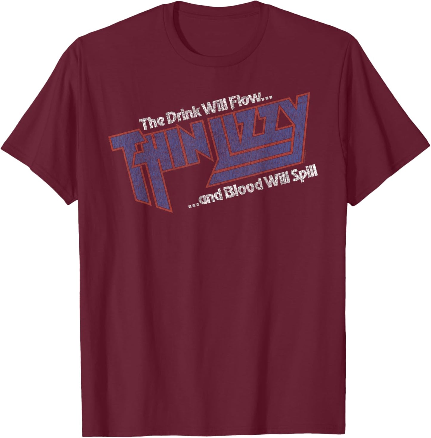 Thin Lizzy Blue Logo T-Shirt - T-Shirt | Maroon