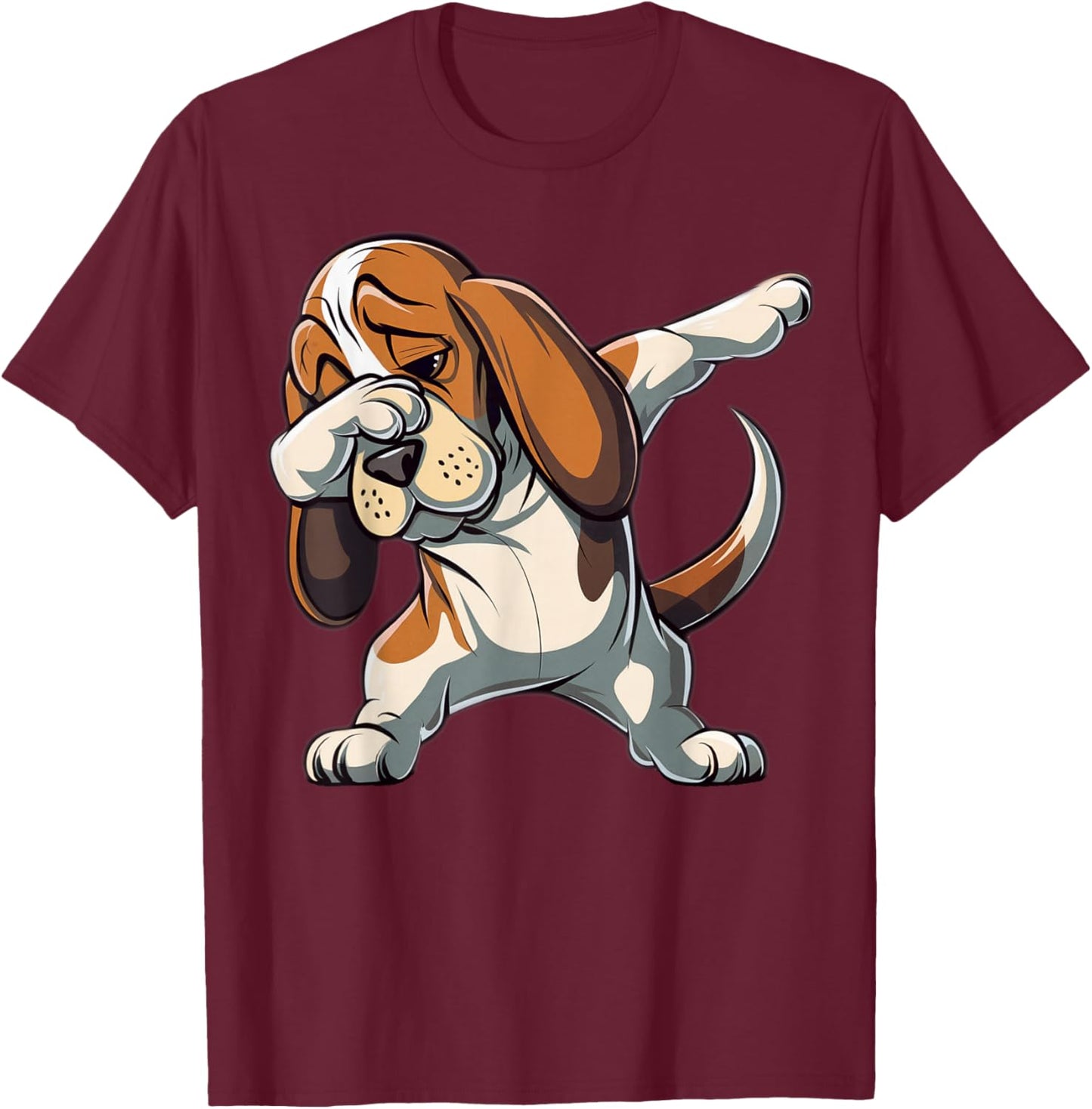 Dabbing Basset Hound Dab Dance Dog Lover Gifts Women T-Shirt - T-Shirt | Maroon