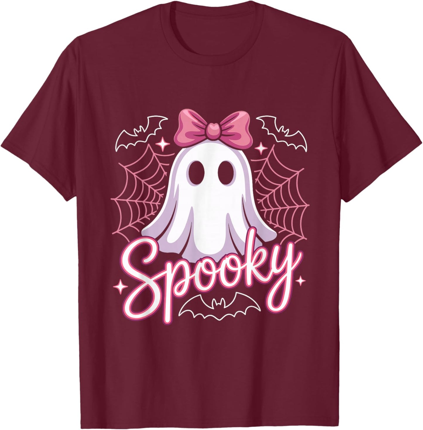 Cute Halloween Spooky Ghost T-Shirt - T-Shirt | Maroon