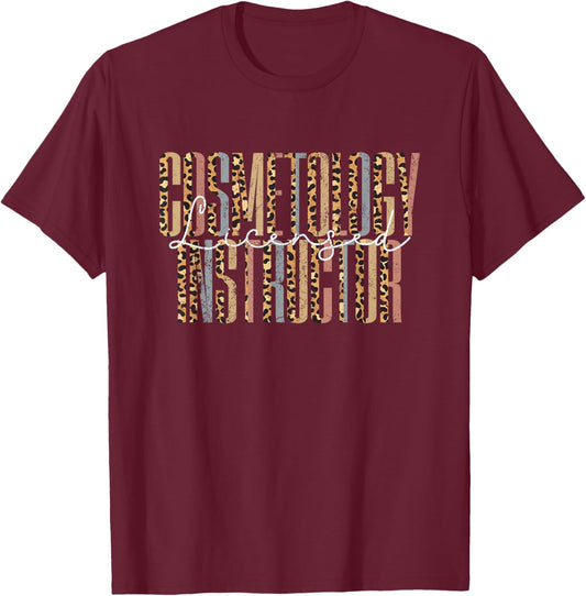 Vintage Licensed Cosmetology Instructor T-Shirt - T-Shirt | Maroon