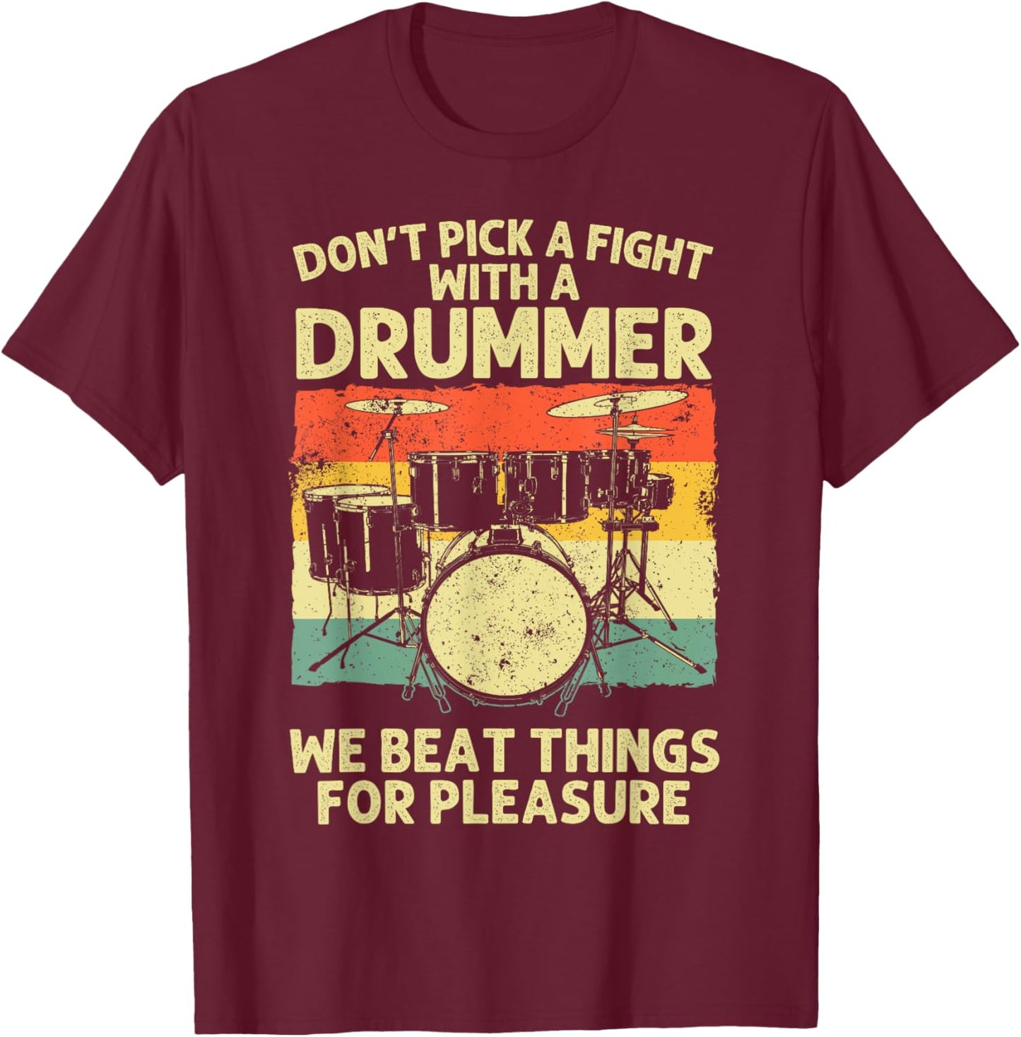 Funny Drummer Design Women Drumline Drumming Drummer T-Shirt - T-Shirt | Maroon