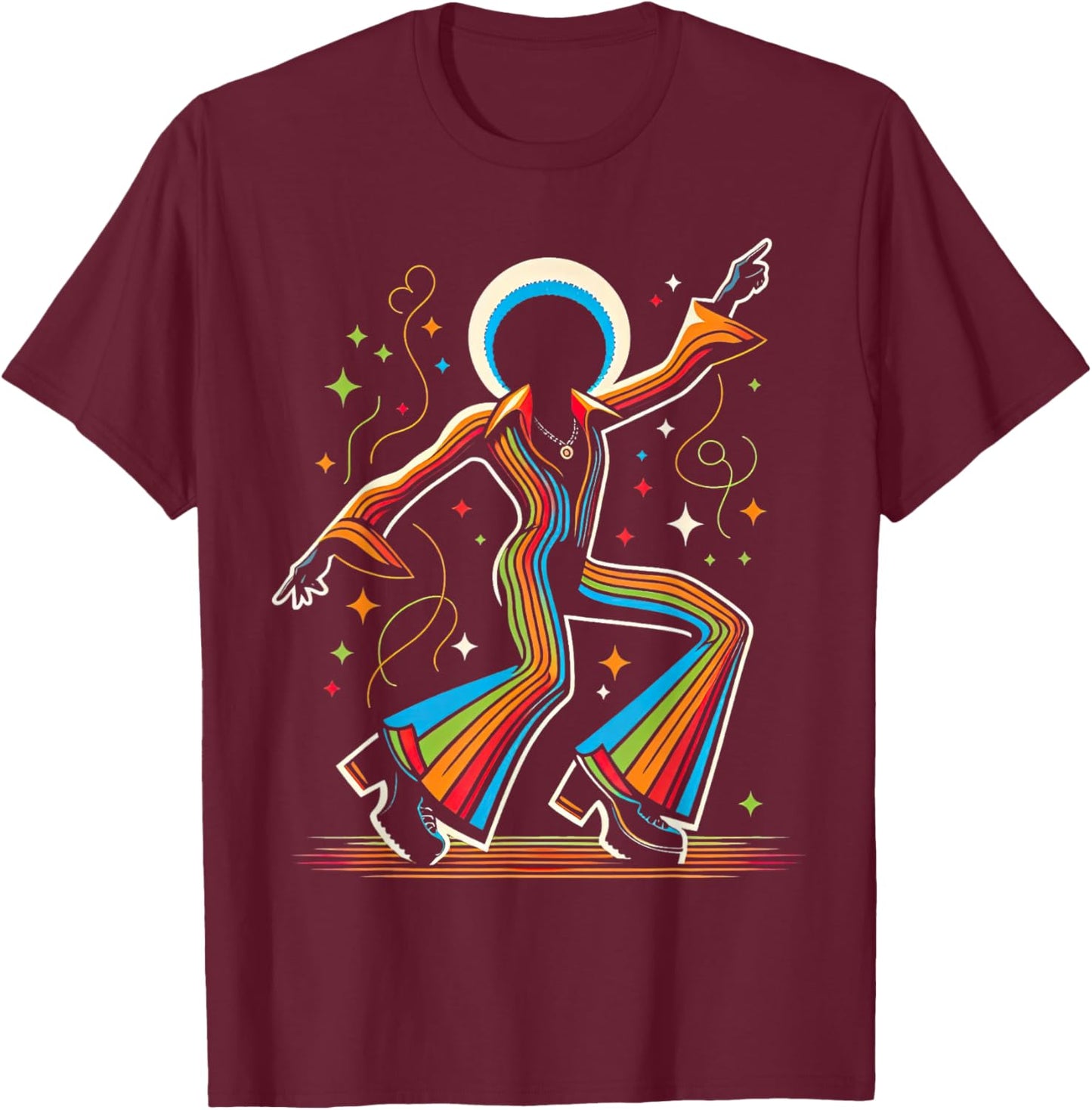 Afro Dancing Soul Music Groove Funky Retro Disco T-Shirt - T-Shirt | Maroon
