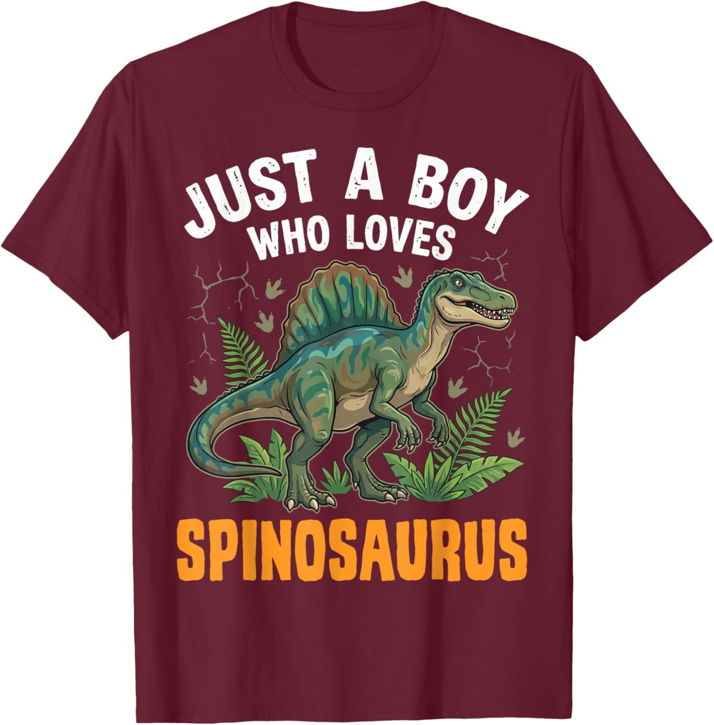 Just A Boy Who Loves Spinosaurus T-Shirt - T-Shirt | Maroon