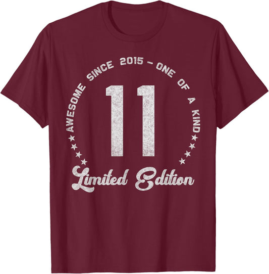 11 Year Old Gifts Vintage 2015 Limited Edition 11th Birthday T-Shirt - T-Shirt | Maroon