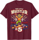 5th Wrestling Birthday Party This Little Wrestler is 5 T-Shirt - T-Shirt | Maroon