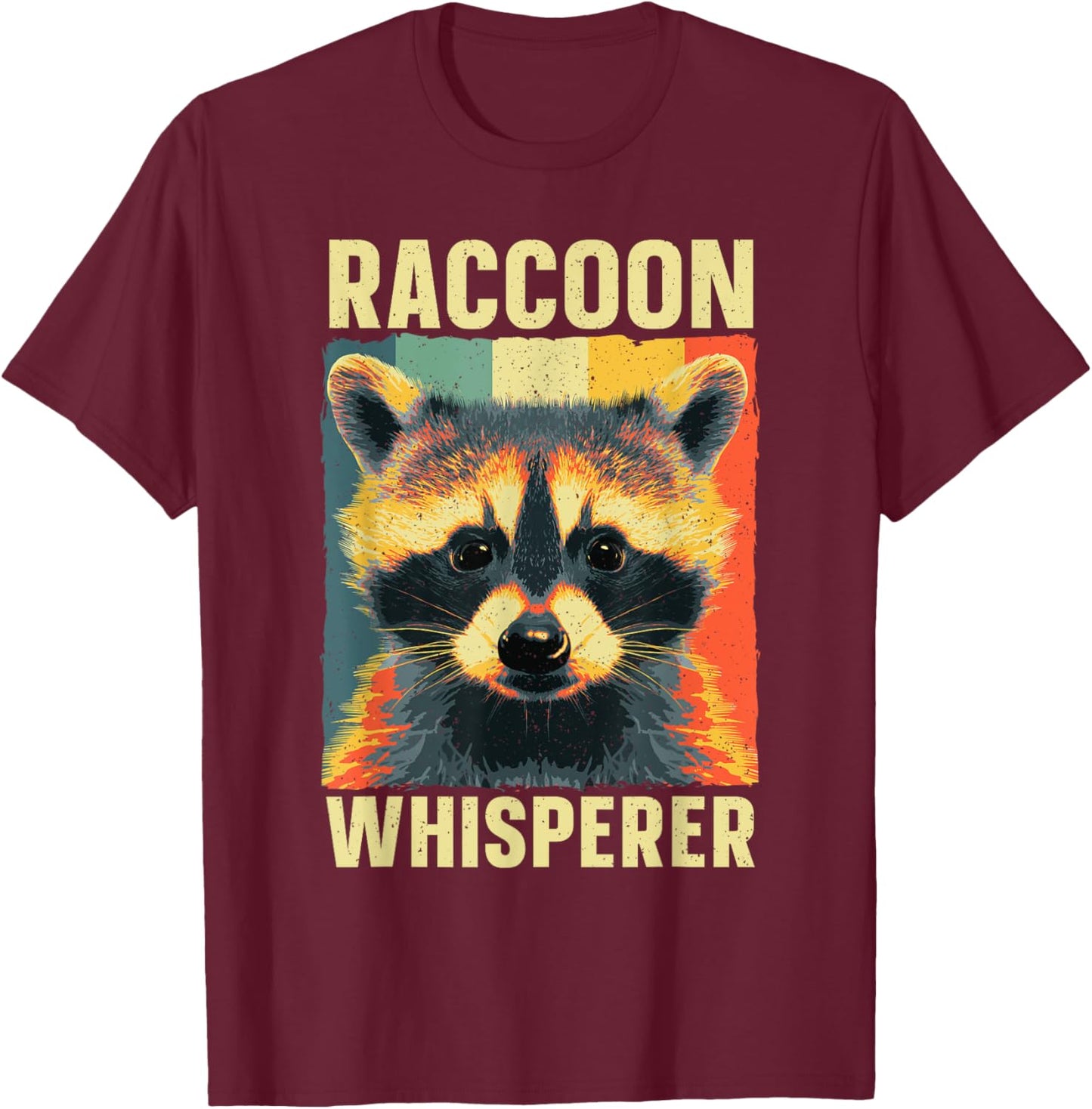 Cute Raccoon Design Women Kids Racoon Lover Raccoon T-Shirt - T-Shirt | Maroon