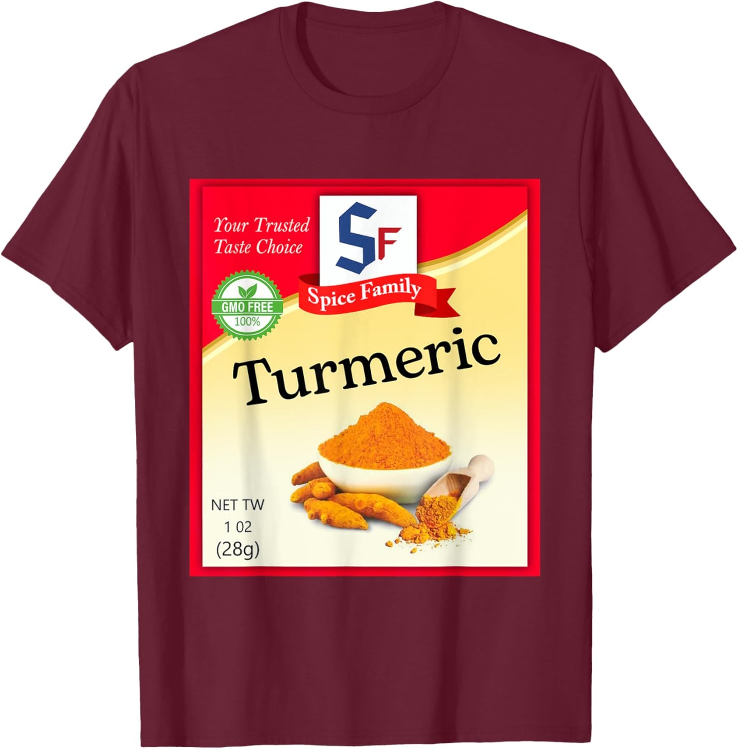 Turmeric Condiment Costume Holiday Spice Costumes T-Shirt - T-Shirt | Maroon