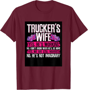 Wife of A Truck Driver Trucker Design T-Shirt - T-Shirt | Maroon