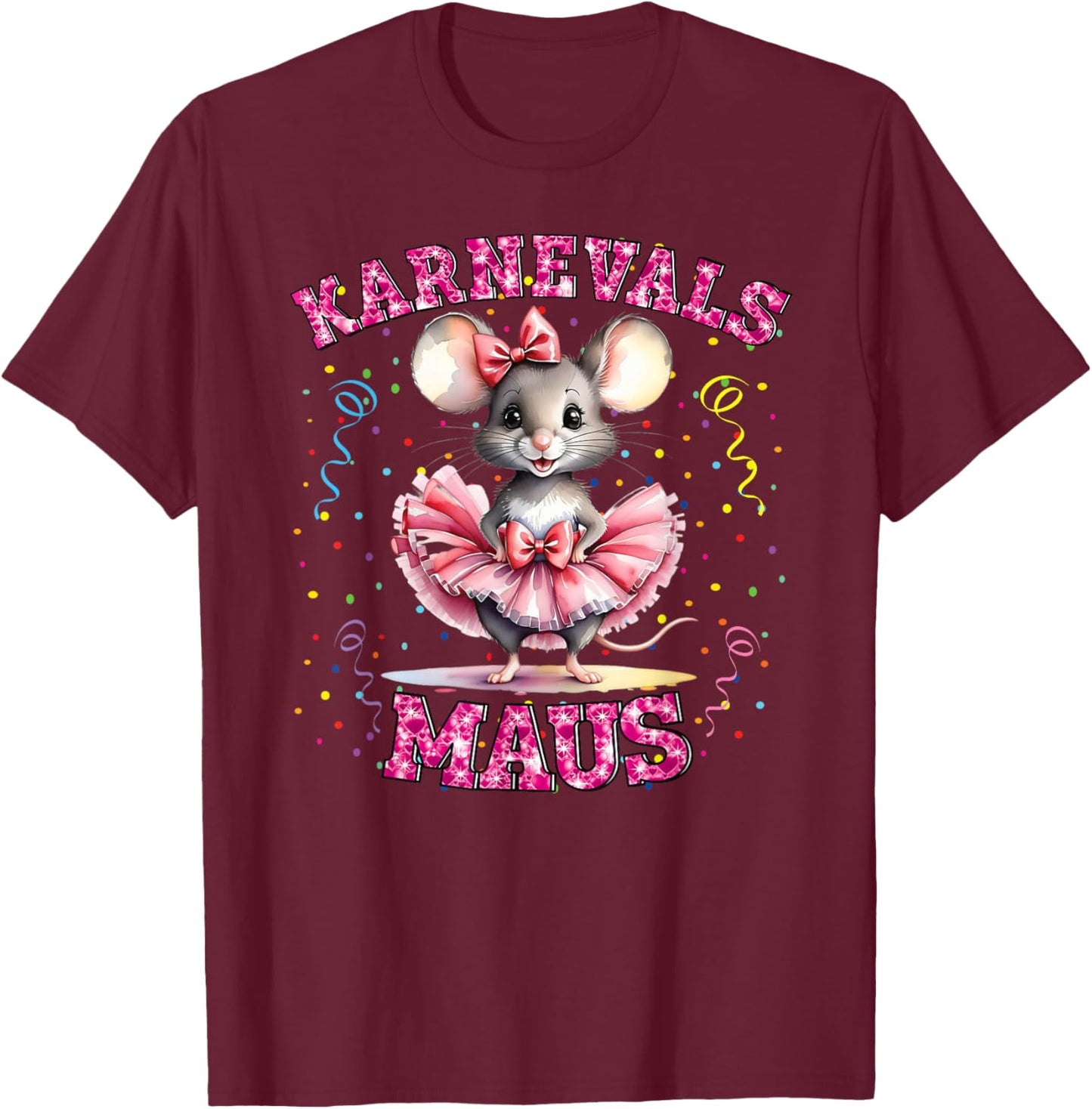 Carnival Mouse Girls' Carnival Costume Confetti T-Shirt - T-Shirt | Maroon