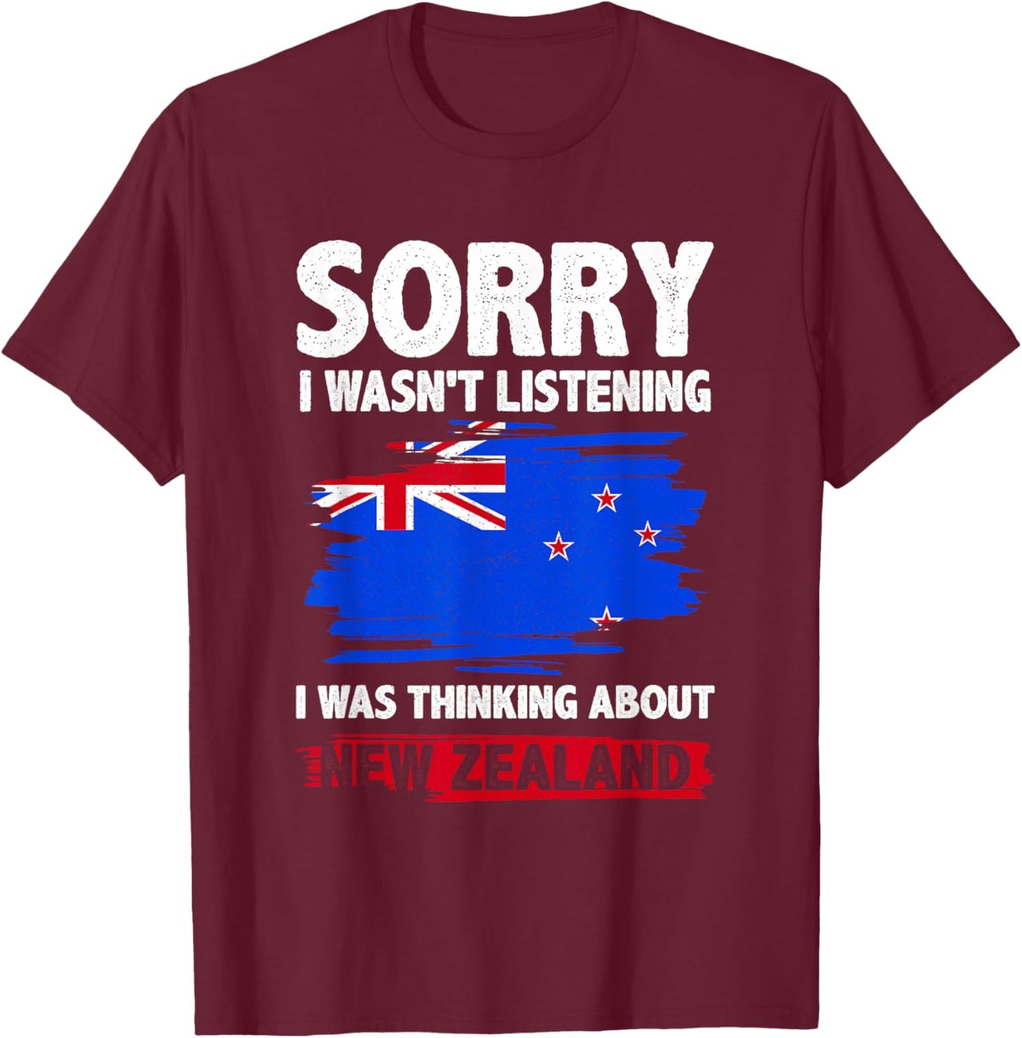 New Zealand Map Flag Kiwi T-Shirt - T-Shirt | Maroon