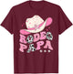 Rodeo Papa Pink CowGirl 1St Birthday Family Matching T-Shirt - T-Shirt | Maroon