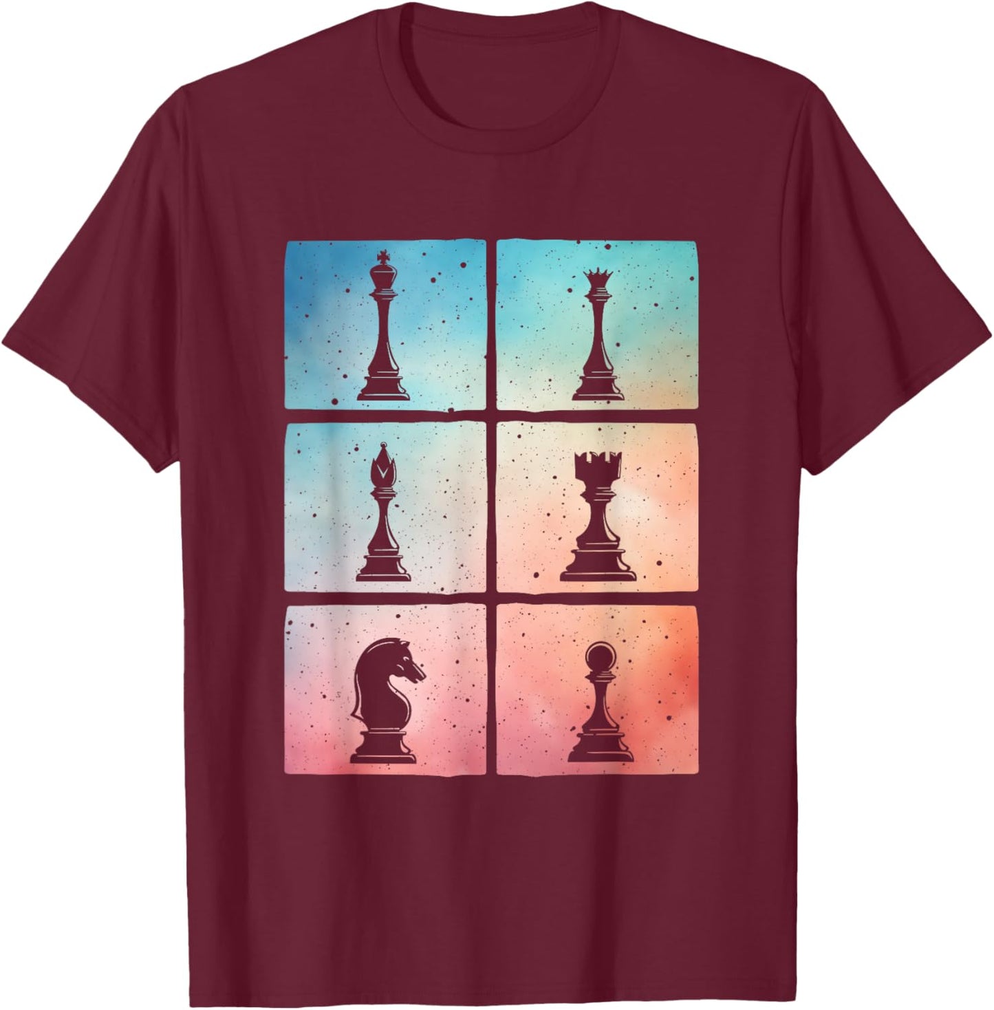 Cool Chess Art Women Kids Chess Player Chess Novelty T-Shirt - T-Shirt | Maroon