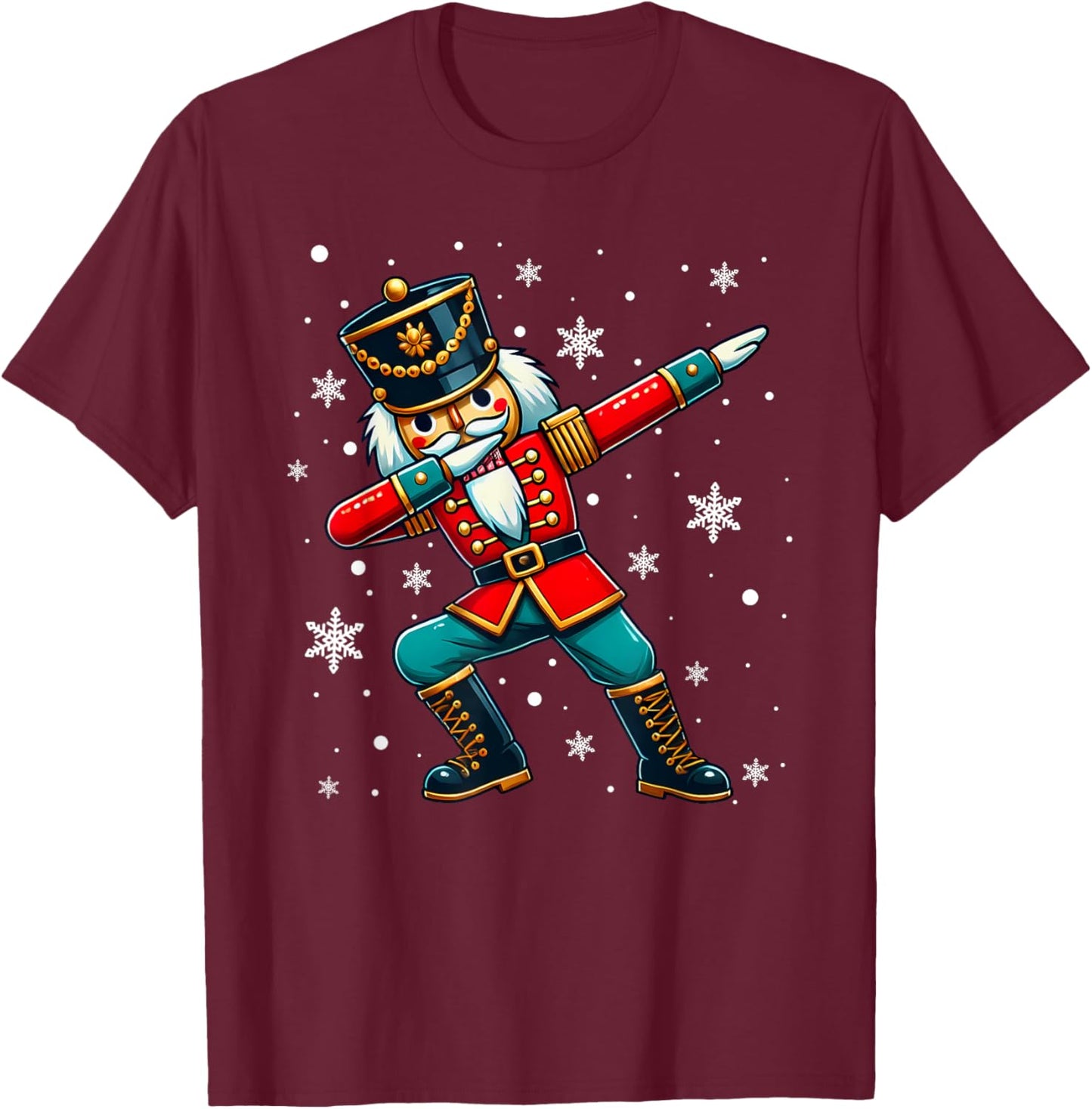 Dabbing Nutcracker Christmas Costume Matching Family Pajama T-Shirt - T-Shirt | Maroon