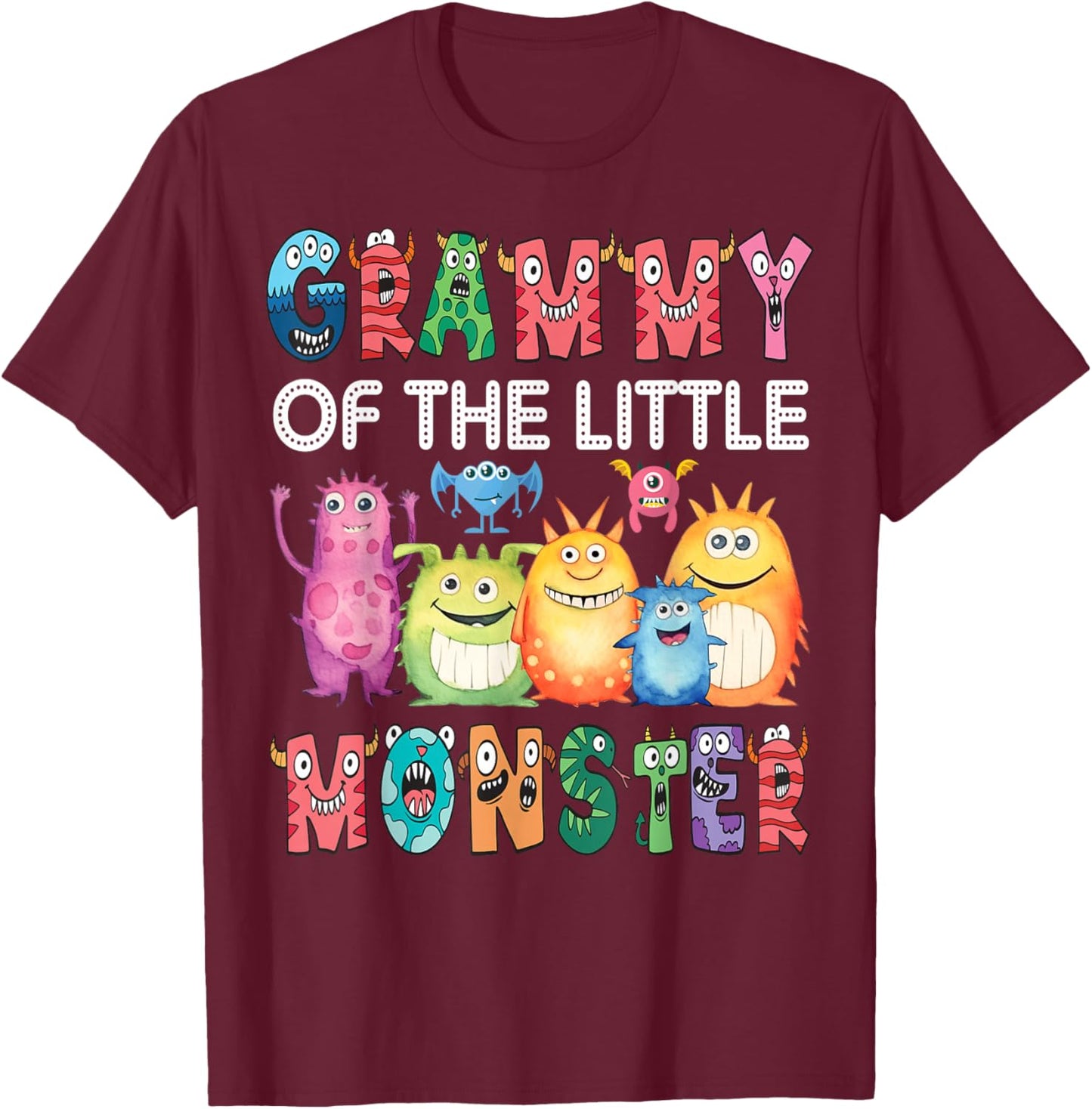 Grammy Of The Little Monster Kids 1St Birthday Party T-Shirt - T-Shirt | Maroon