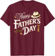 Happy Fathers Day Classic Vintage Retro Dad Grandpa Papa Men T-Shirt - T-Shirt | Maroon