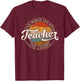 Teacher The Woman The Myth The Legend Vintage Stamp Teaching T-Shirt - T-Shirt | Maroon
