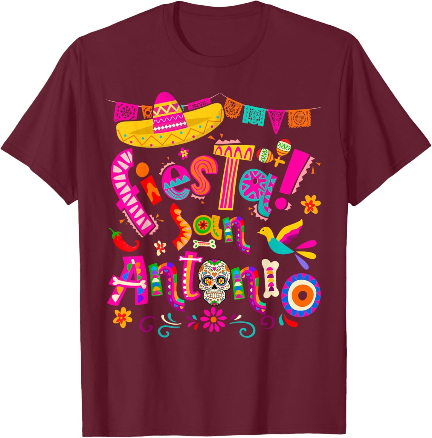 Fiesta Squad San Antonio Texas Cinco De Mayo Lets Fiesta T-Shirt - T-Shirt | Maroon