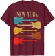New York Concert Rock Music Festival New York City Guitars T-Shirt - T-Shirt | Maroon